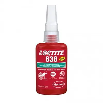LOCTITE 638/50ml Upevňování válcových dílů, vysoká pevnost, 0,25mm LOCTITE Nízká Cena